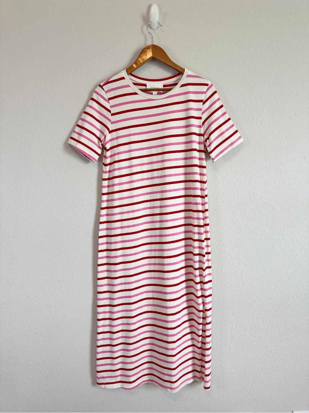 Tuckernuck White and Pink Striped Midi Dress